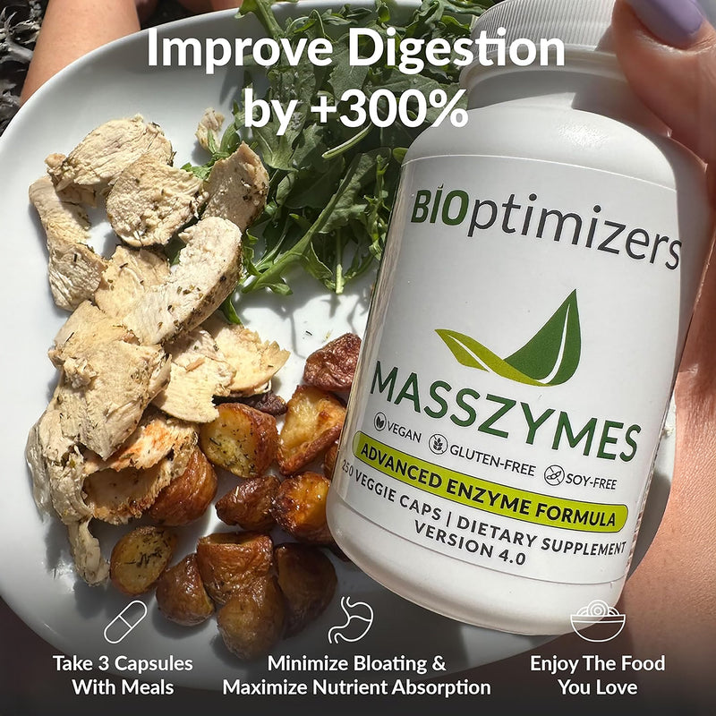 Masszymes digestive enzyme supplement 120 capsules, imported from the UK