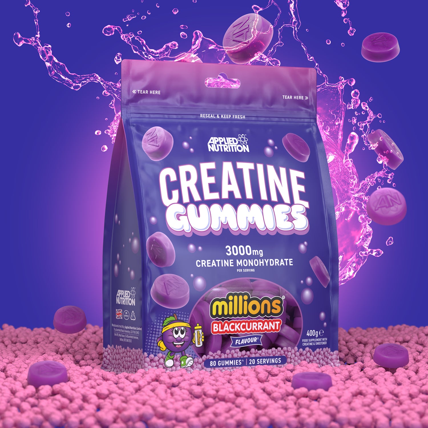 Applied Nutrition Creatine Gummies Blackcurrant 400g - British product