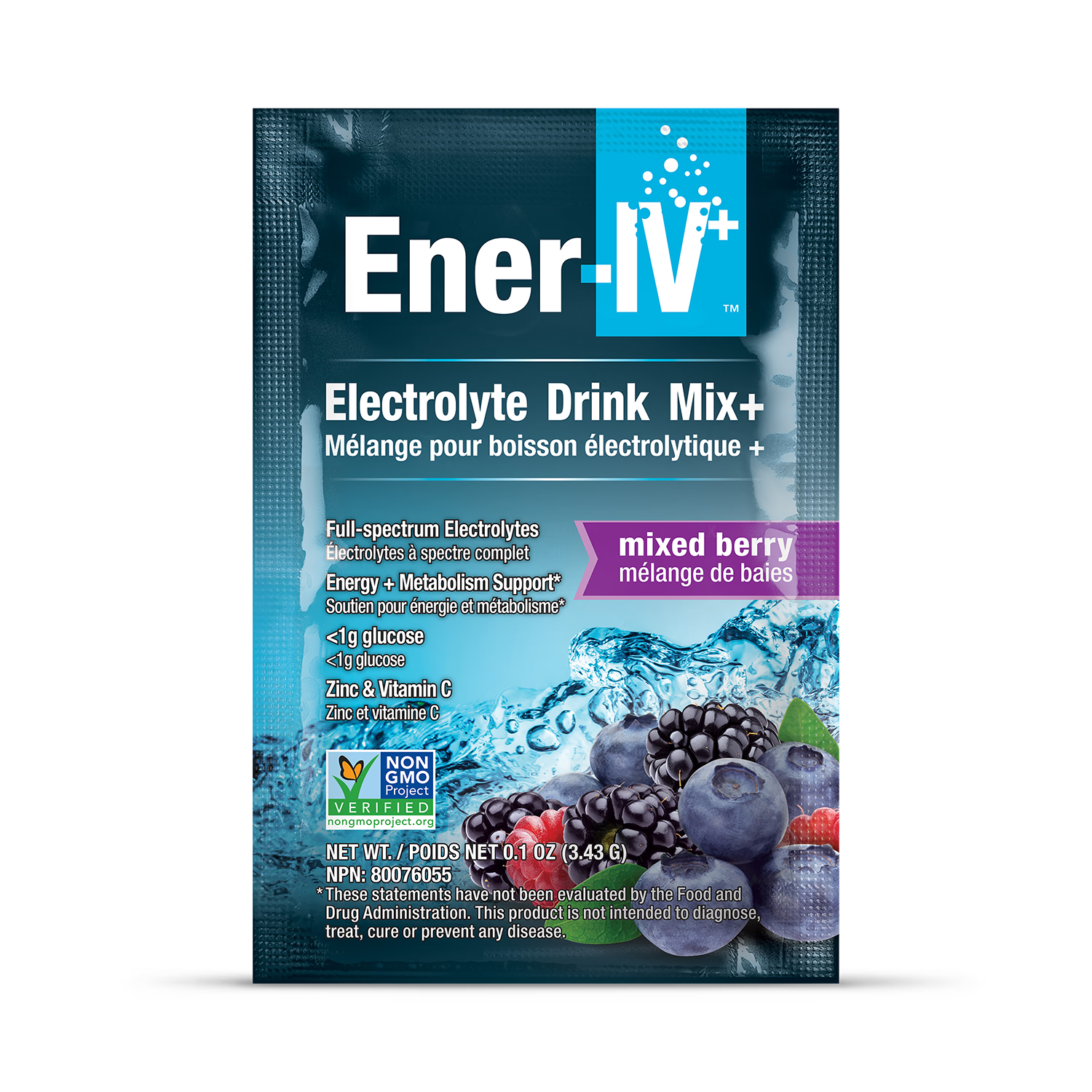 Ener Life Ener-IV Electrolyte drink mix 12 sachets, UK version