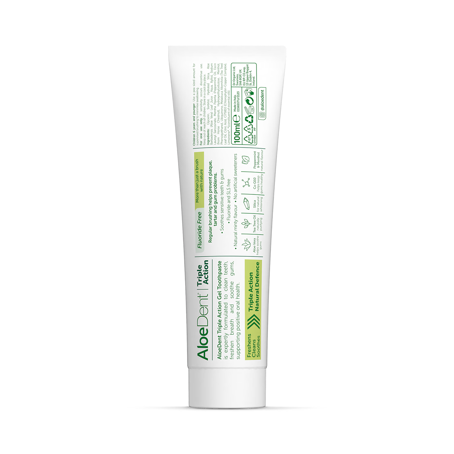 Aloe Dent triple action Aloe Vera toothpaste 100ml - British product