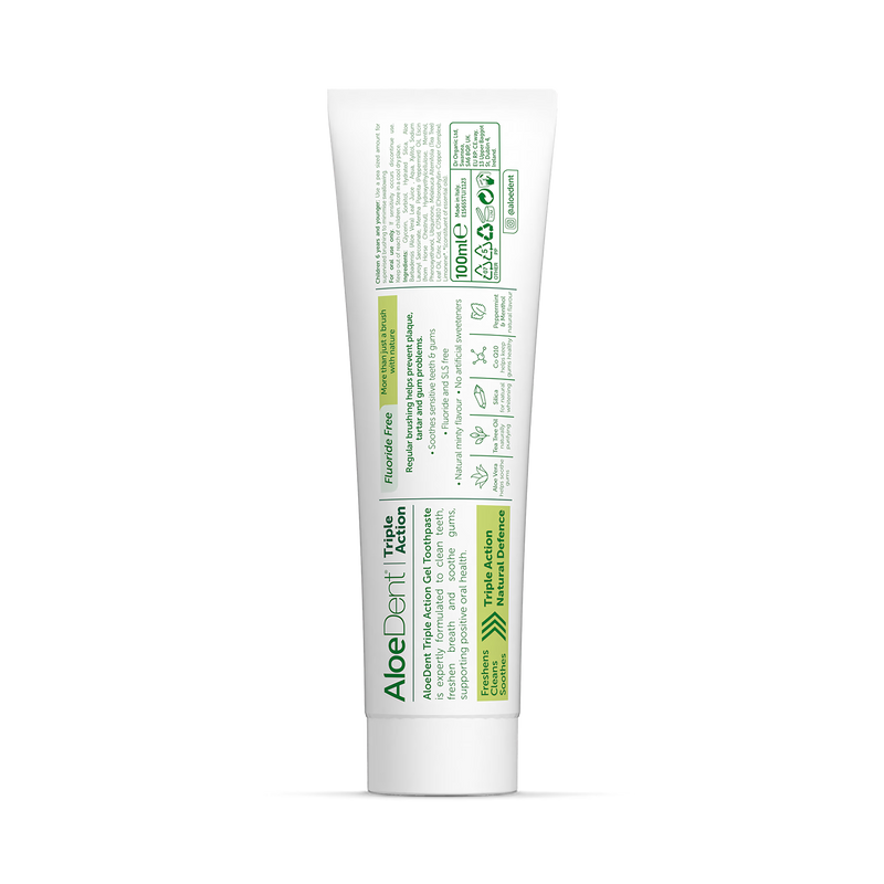 Aloe Dent triple action Aloe Vera toothpaste 100ml - British product