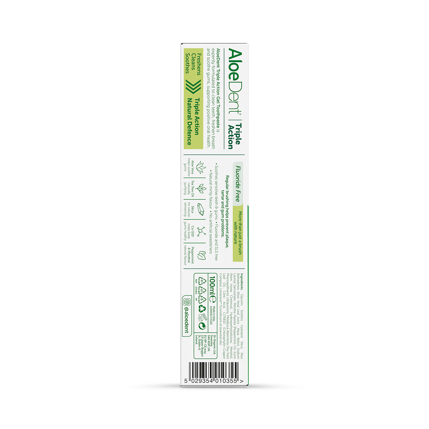 Aloe Dent triple action Aloe Vera toothpaste 100ml - British product