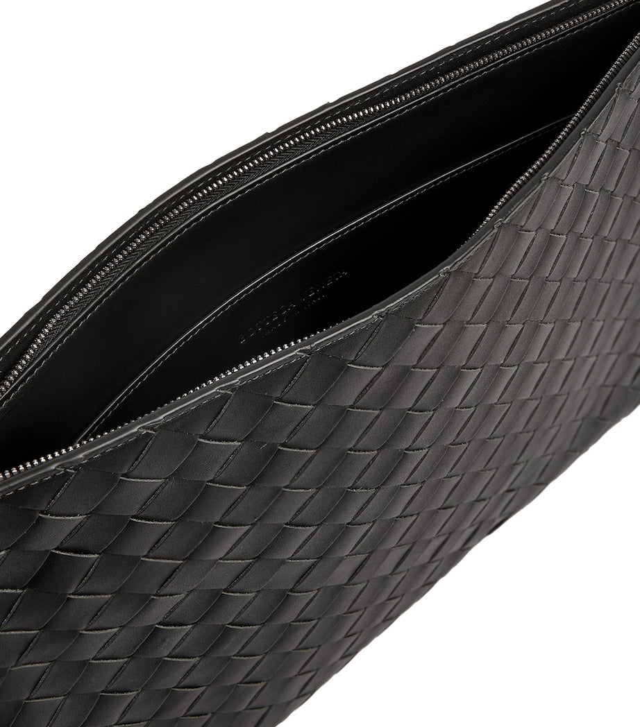 Bottega Veneta Intrecciato half-zip pouch 24x33cm - British product