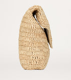 Saint Laurent raffia Cassandre envelope pouch, imported from the UK