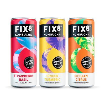 Fix8 Jordbær Basilikum Kombucha 250ml