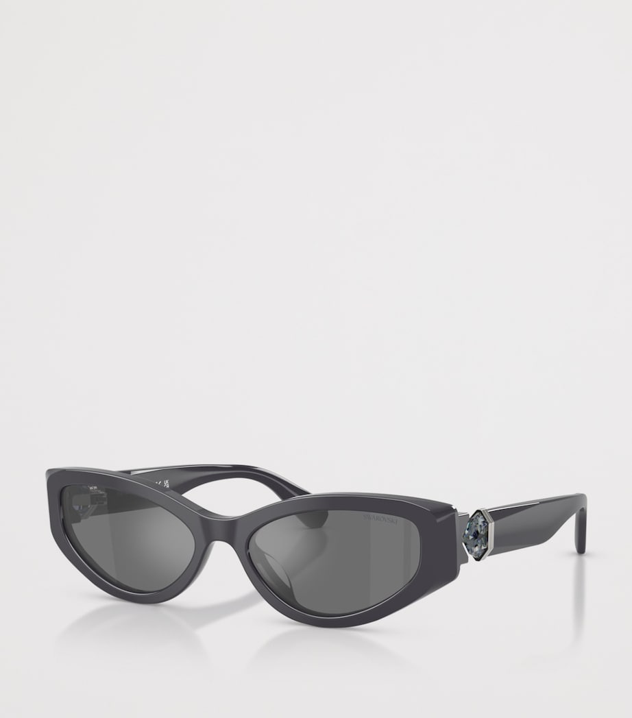 Swarovski cat eye acetate sunglasses with crystal embellishments, UK version