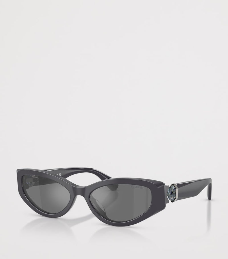 Swarovski cat eye acetate sunglasses with crystal embellishments, UK version