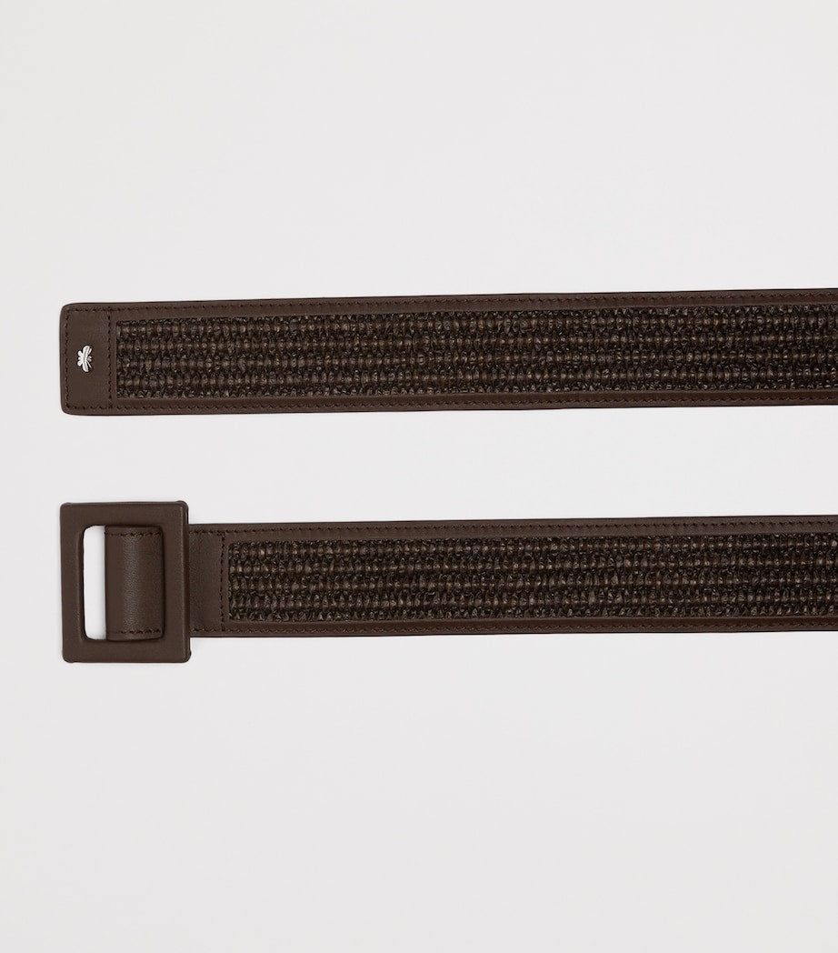 Weekend Max Mara woven leather-trim belt (British brand)