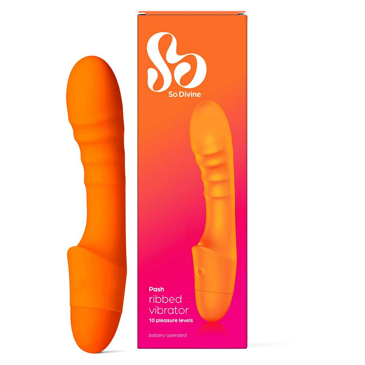 So Divine Pash Ribbed Vibrator Orange Intimate Care Boots   