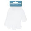 Superdrug white PET body gloves for gentle skin cleansing (British brand)