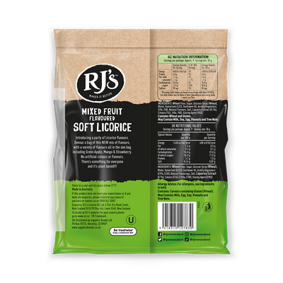 RJs Réglisse Douce aux Fruits Mélangés 280g
