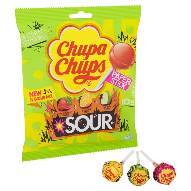 Chupa Chups Sour 10 Bag   10 per pack