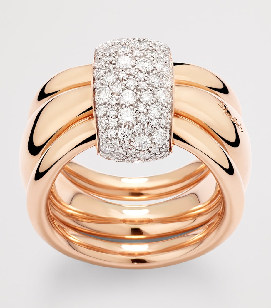 Pomellato Together ring in rose gold with diamonds, British brand