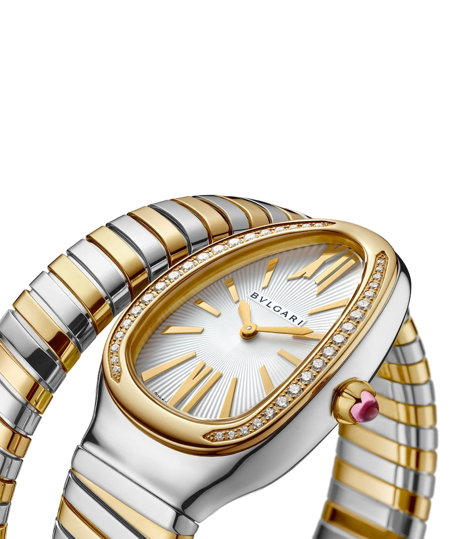 Bvlgari Serpenti Tubogas watch stainless steel yellow gold 35mm, imported from the UK