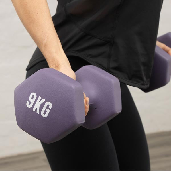 Myga Hexagonal Dumbbell - 9kg Pair GOODS Superdrug   