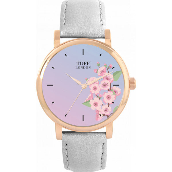 Toff London Pink Cherry Blossom Flower watch, UK version
