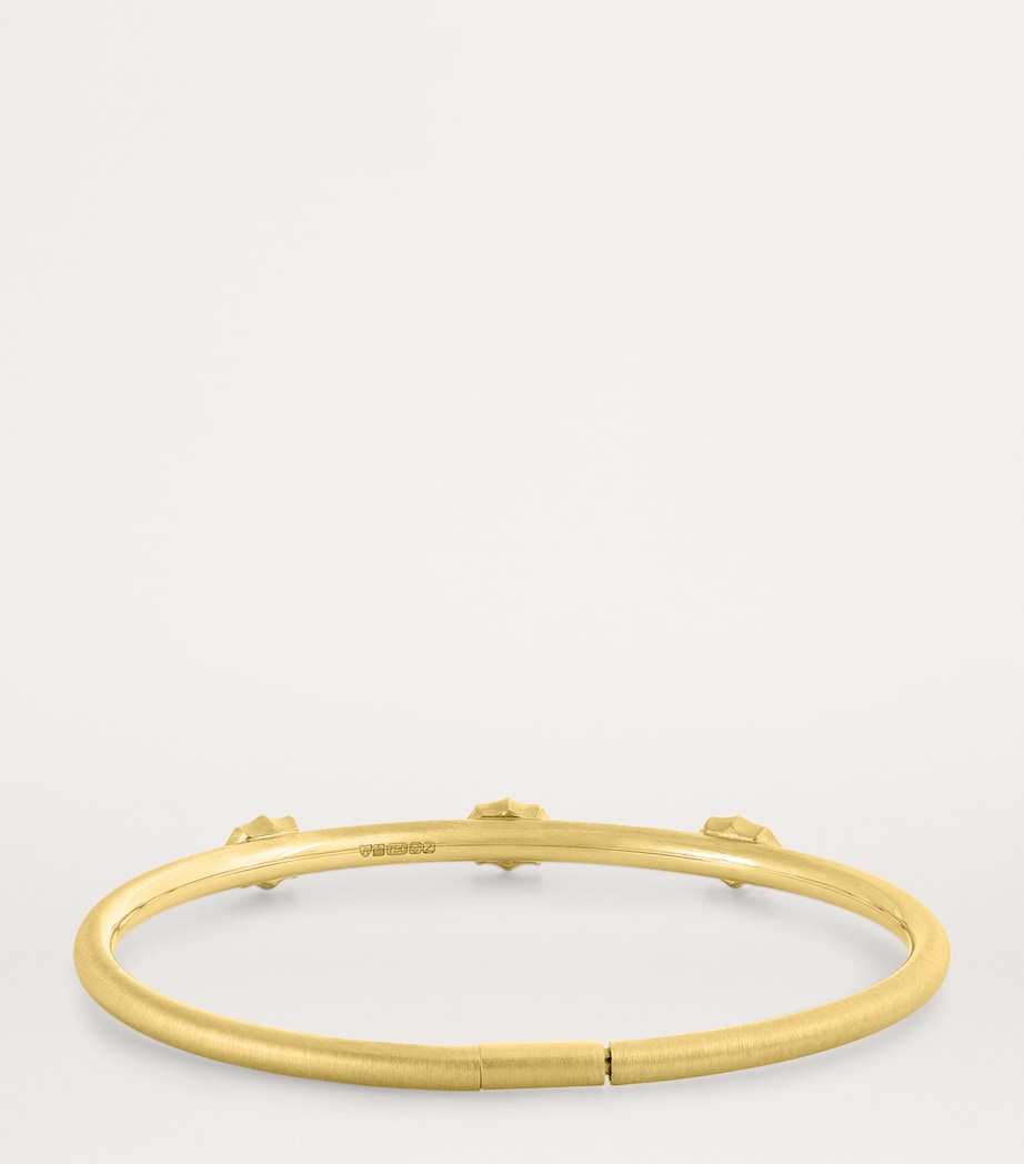 Jade Trau small yellow gold diamond bangle - British product
