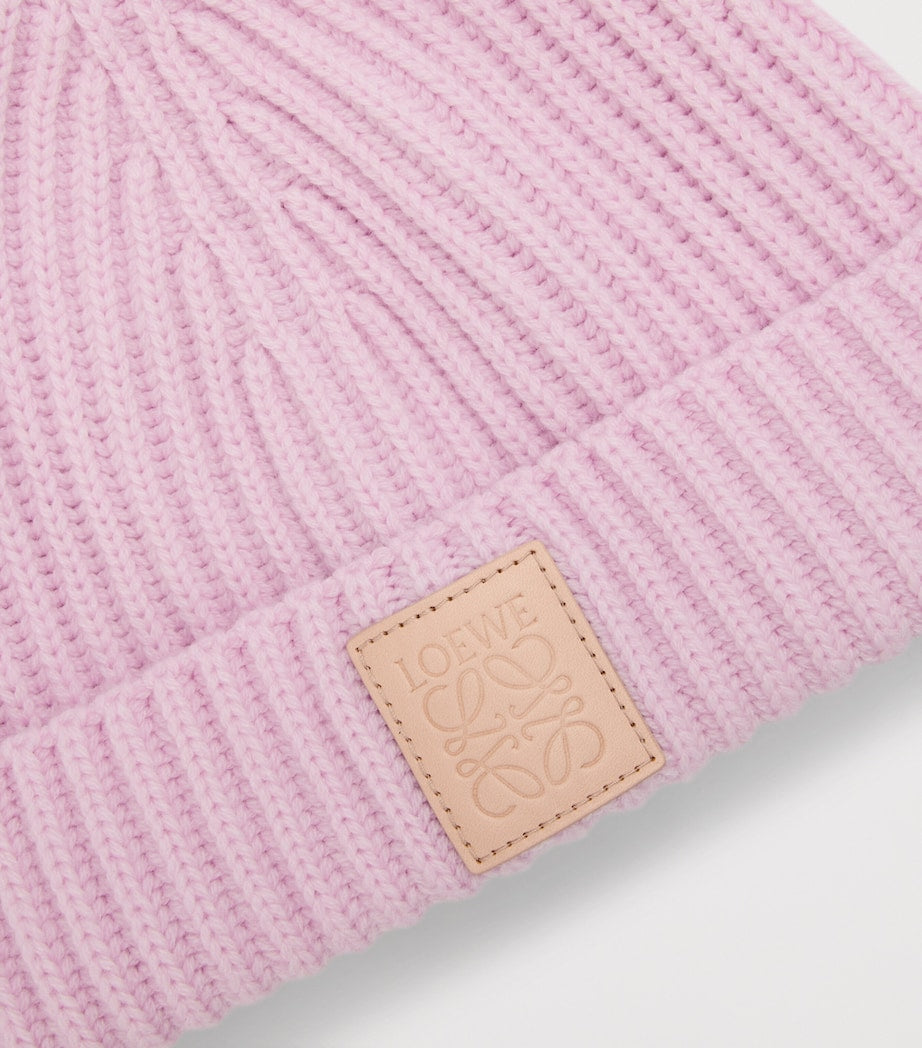 LOEWE Cashmere Ribbed Beanie hat, UK version