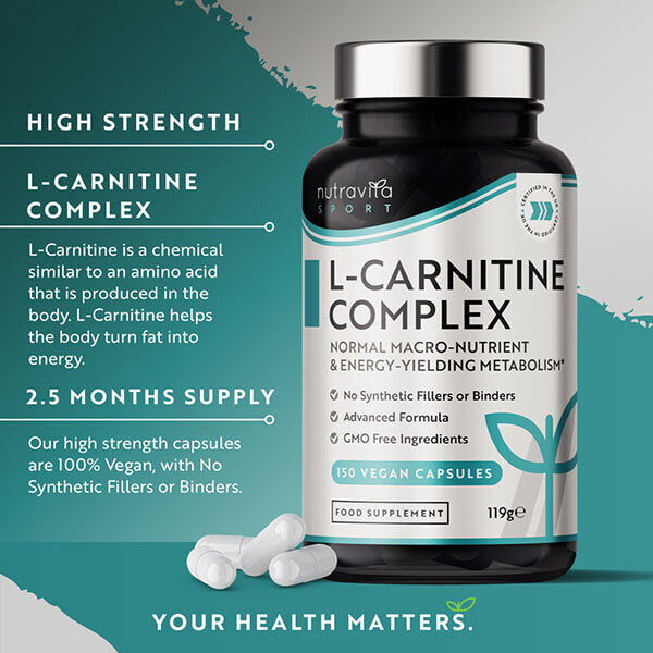 Nutravita L-Carnitine Complex - 150 Vegan Capsules GOODS Superdrug   