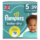 Pampers Baby-Dry Size 5, 39 Nappies, 11-16kg, Essential Pack GOODS Boots   