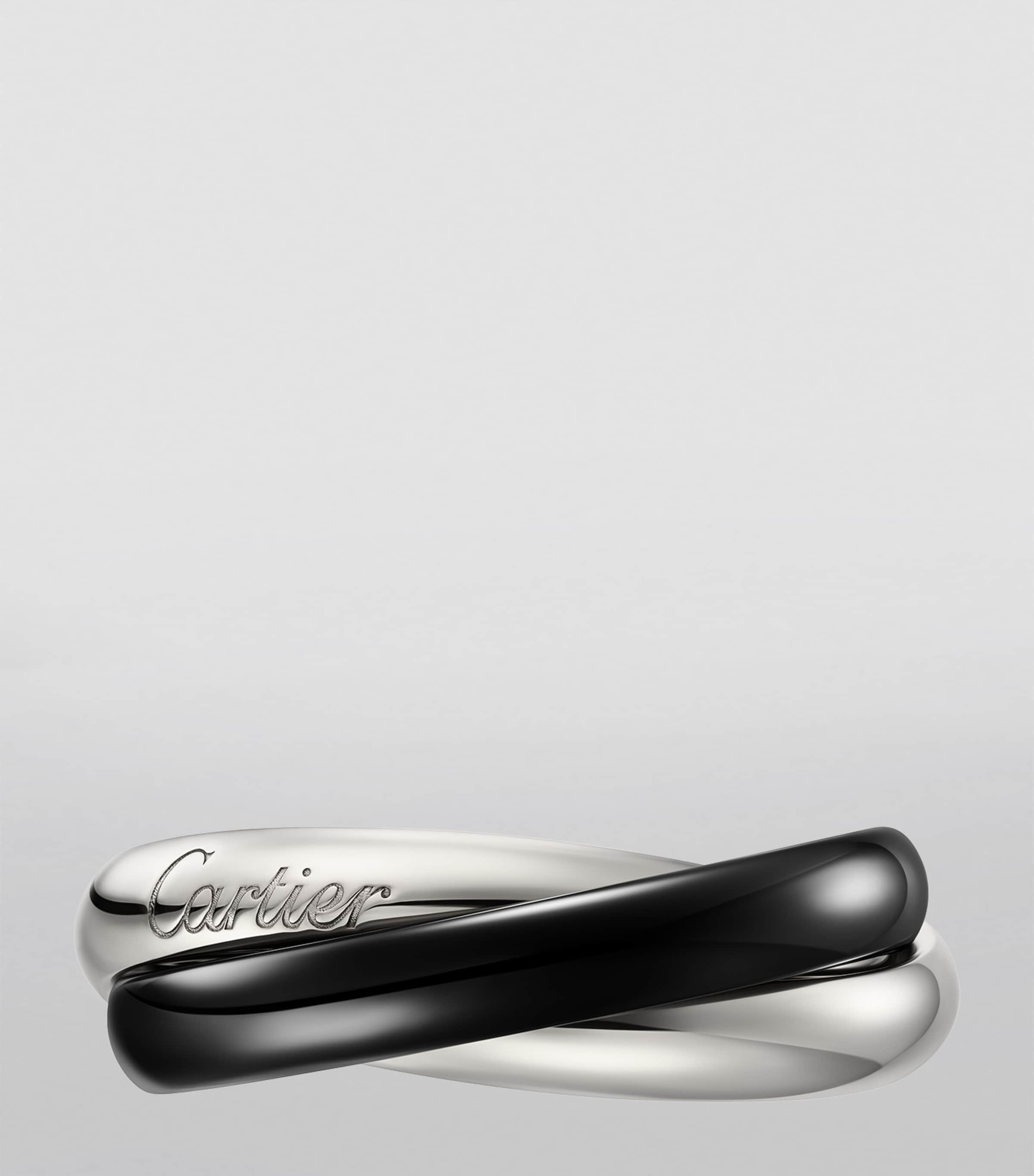 Cartier Trinity ring 18kt white gold ceramic, imported from the UK