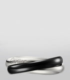 Cartier Trinity ring 18kt white gold ceramic, imported from the UK