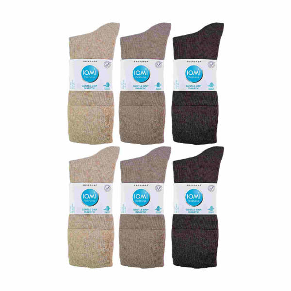 IOMI men's diabetic seamless bamboo socks 12 pack (British brand)