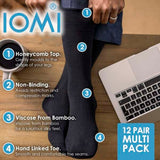 IOMI men's diabetic seamless bamboo socks 12 pack (British brand)