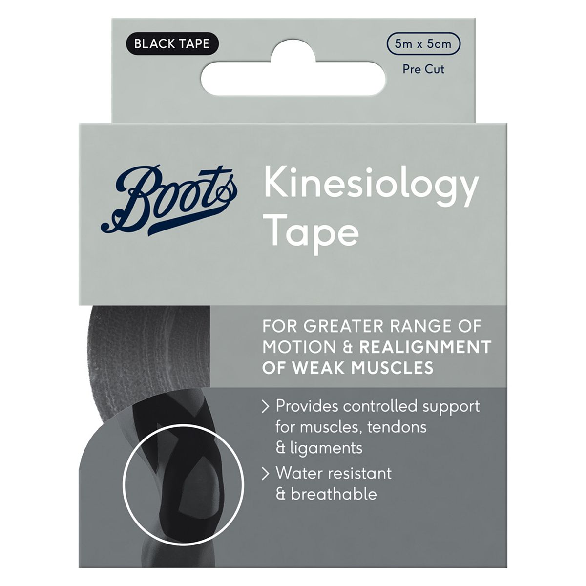 Boots Kinesiology Tape 5cm x 5m - Black GOODS Boots   