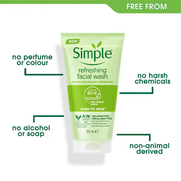 Simple Kind to Skin Refreshing Facial Wash (British brand)