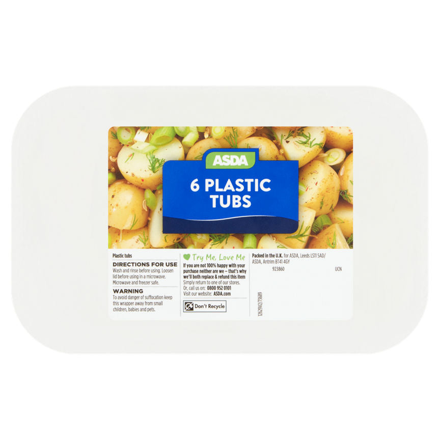 ASDA Plastic Tubs Rectangle Medium Accessories & Cleaning ASDA   