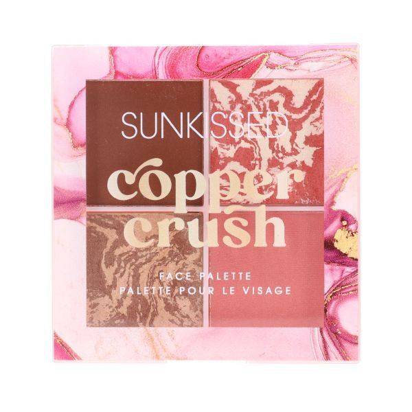 Sunkissed Copper Crush face palette with bronzer and blusher - British product