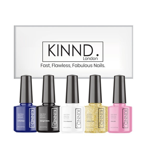 Kinnd London quick dry nail polish set starter 5x8ml, UK version