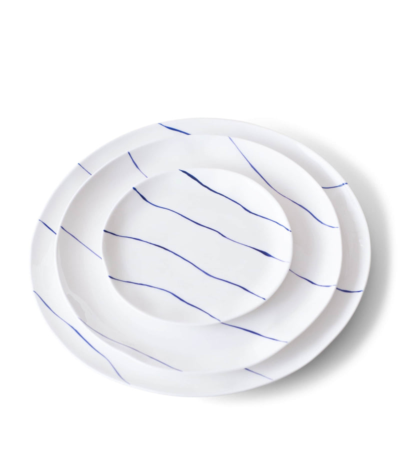 Feldspar Stripe cake plate 16cm - British product