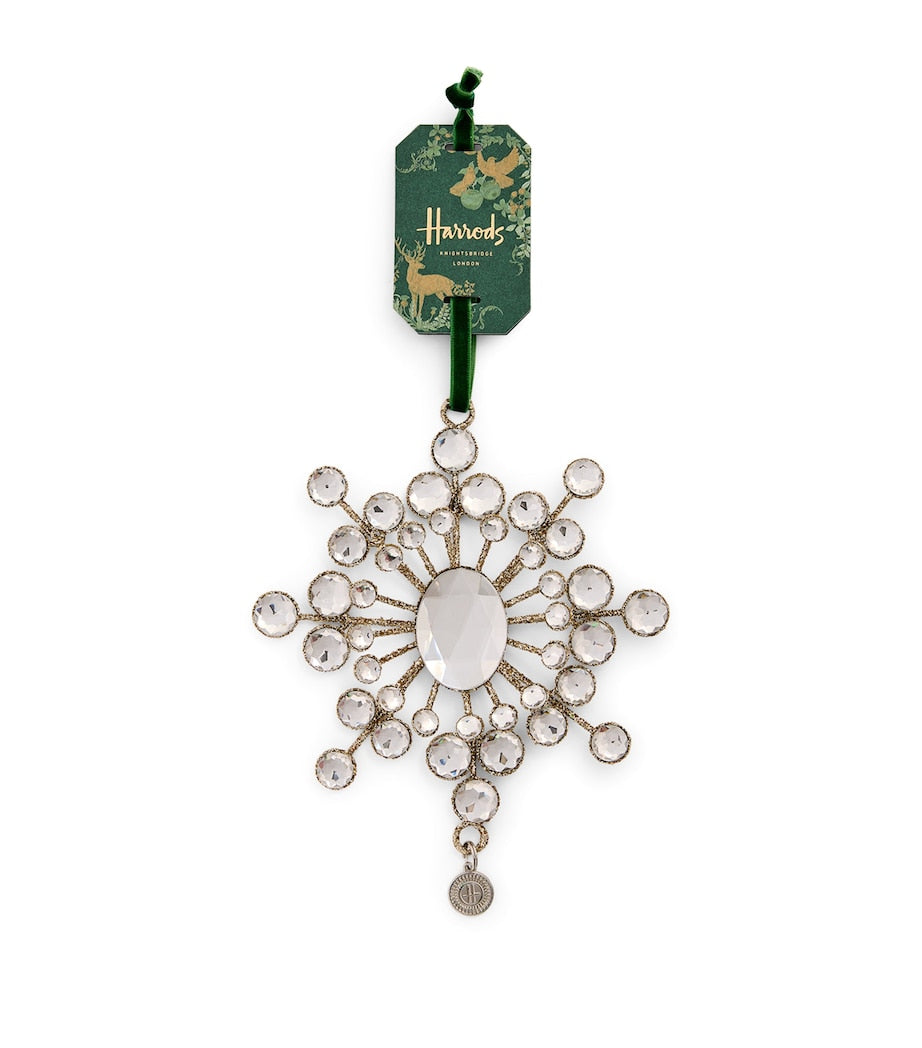 Harrods embellished snowflake tree decoration with crystals (British brand)