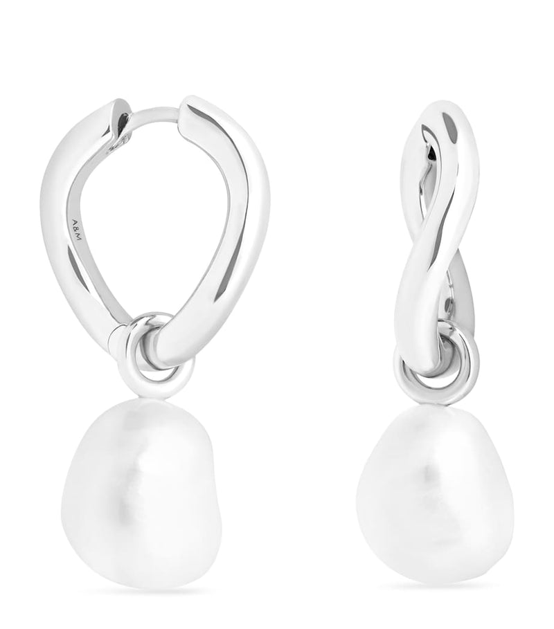 Astrid & Miyu pearl hoop earrings 2cm, imported from the UK