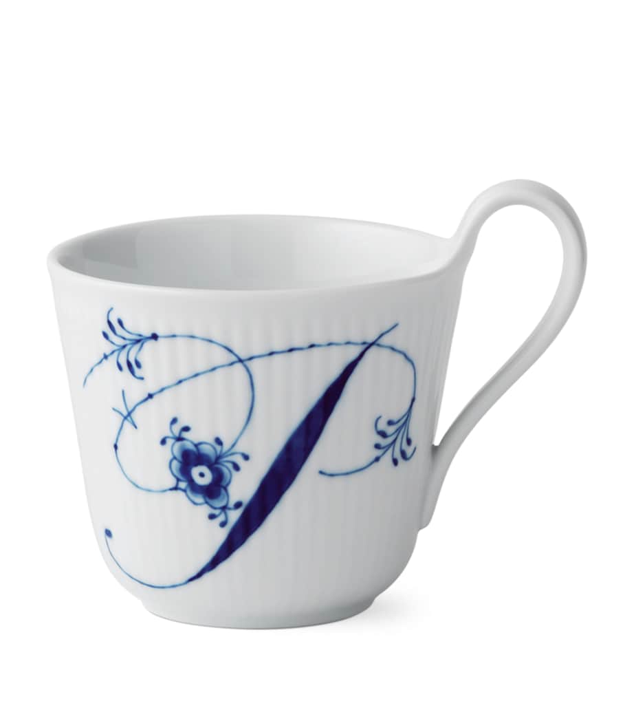 Royal Copenhagen porcelain fluted alphabet mug, imported from the UK