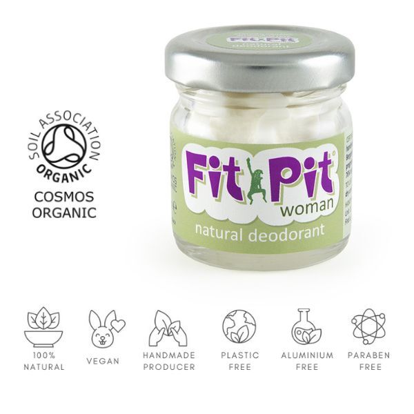 Fit Pit organic aluminium free deodorant cream 25ml - British product