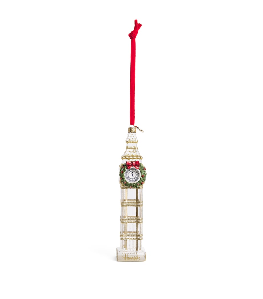 Harrods Big Ben tree decoration glass ornament 19cm, UK version