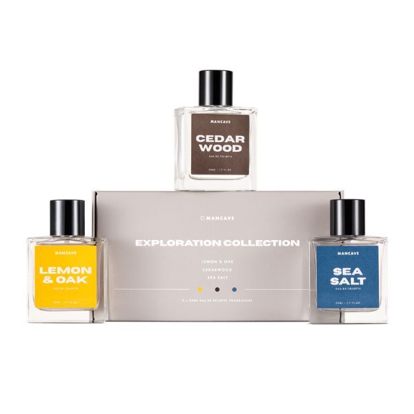ManCave Exploration EDT gift set with two 50ml fragrances, imported from the UK
