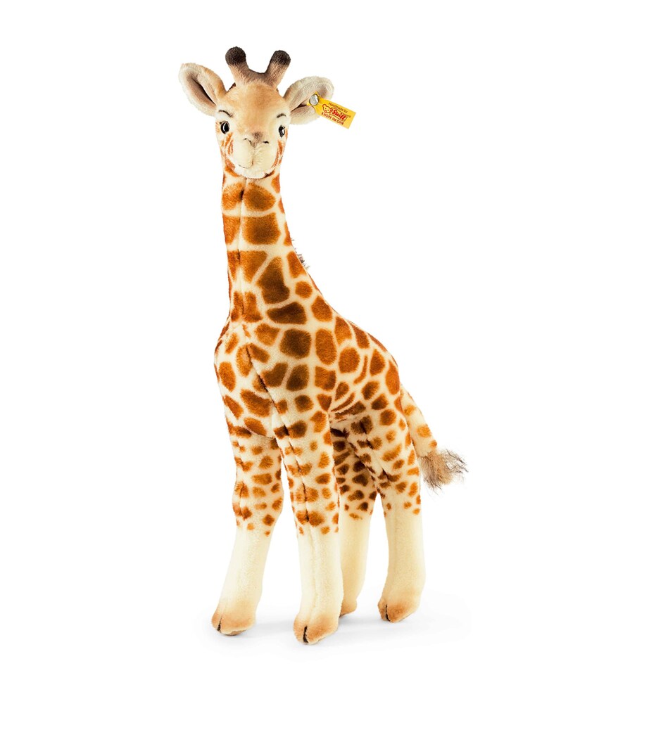 Soft Plush Giraffe Toy for Newborns with Button in Ear