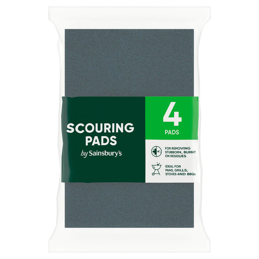 Sainsbury's Scouring Pads x4 Rubber gloves cloths & sponges Sainsburys   