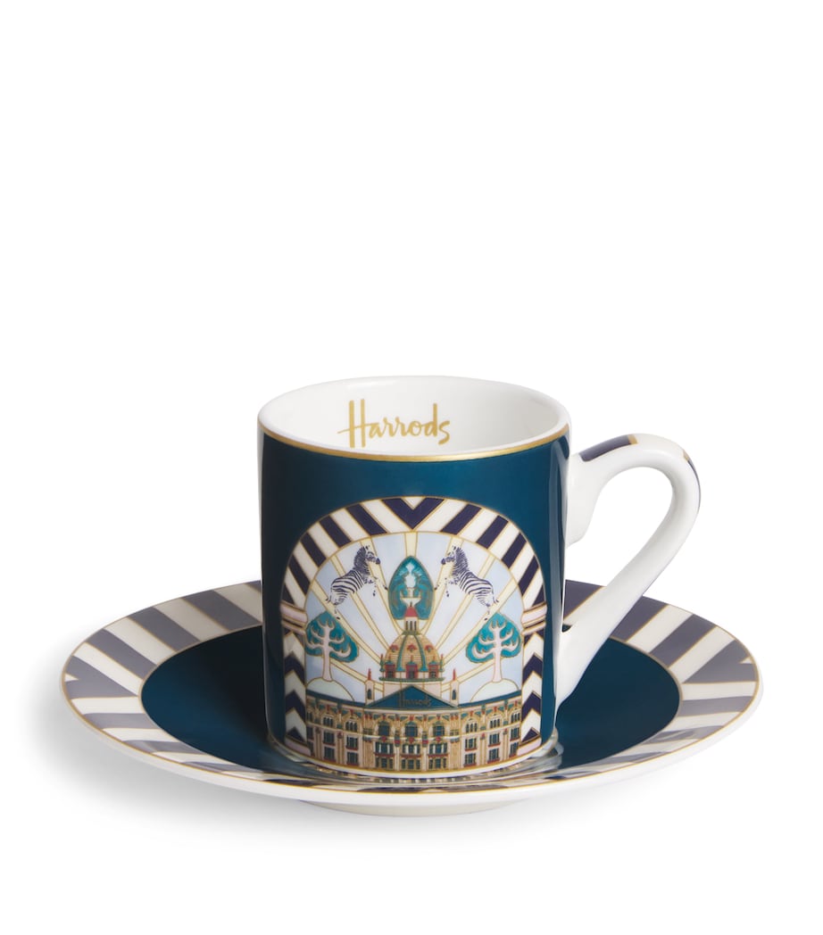 Harrods Enchanted Emporium Building bone china espresso cup and saucer, UK version