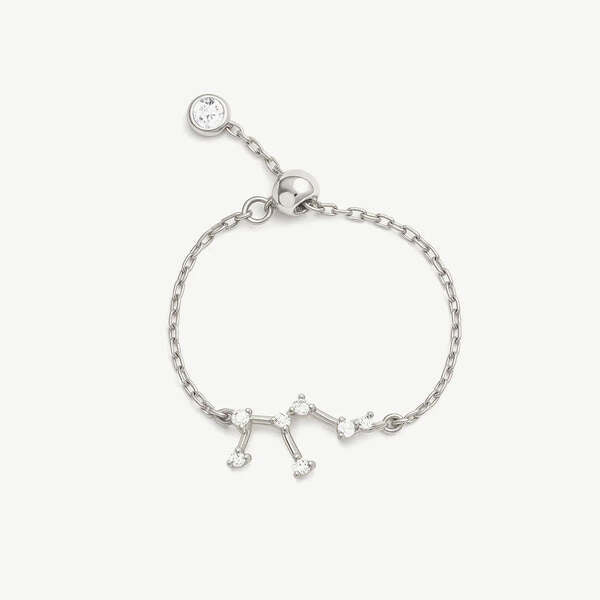 MUCHV adjustable Leo ring with birthstone - British product