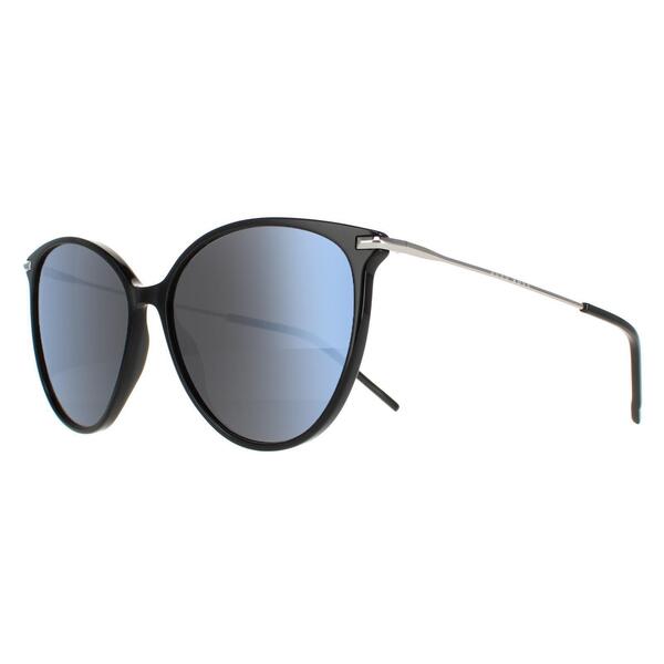 Hugo Boss BOSS 1272/S black mirrored round sunglasses - British product
