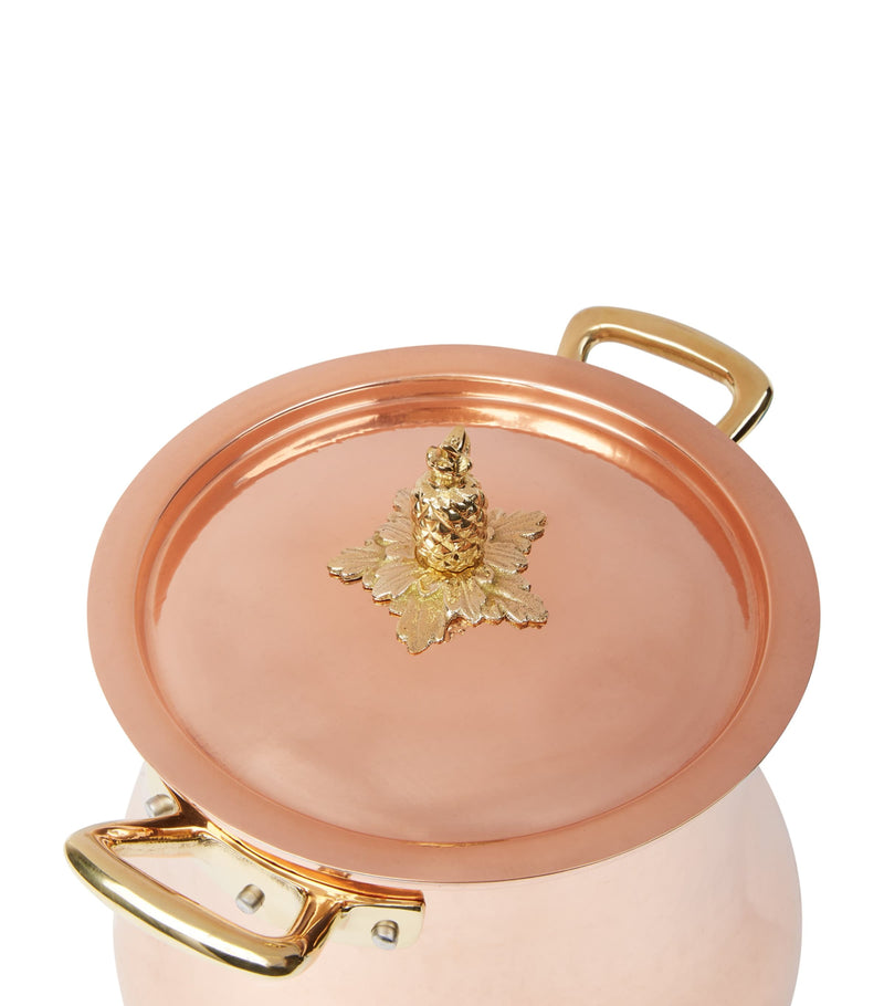 Ruffoni Historia hammered copper belly-shaped stock pot 20cm, imported from the UK