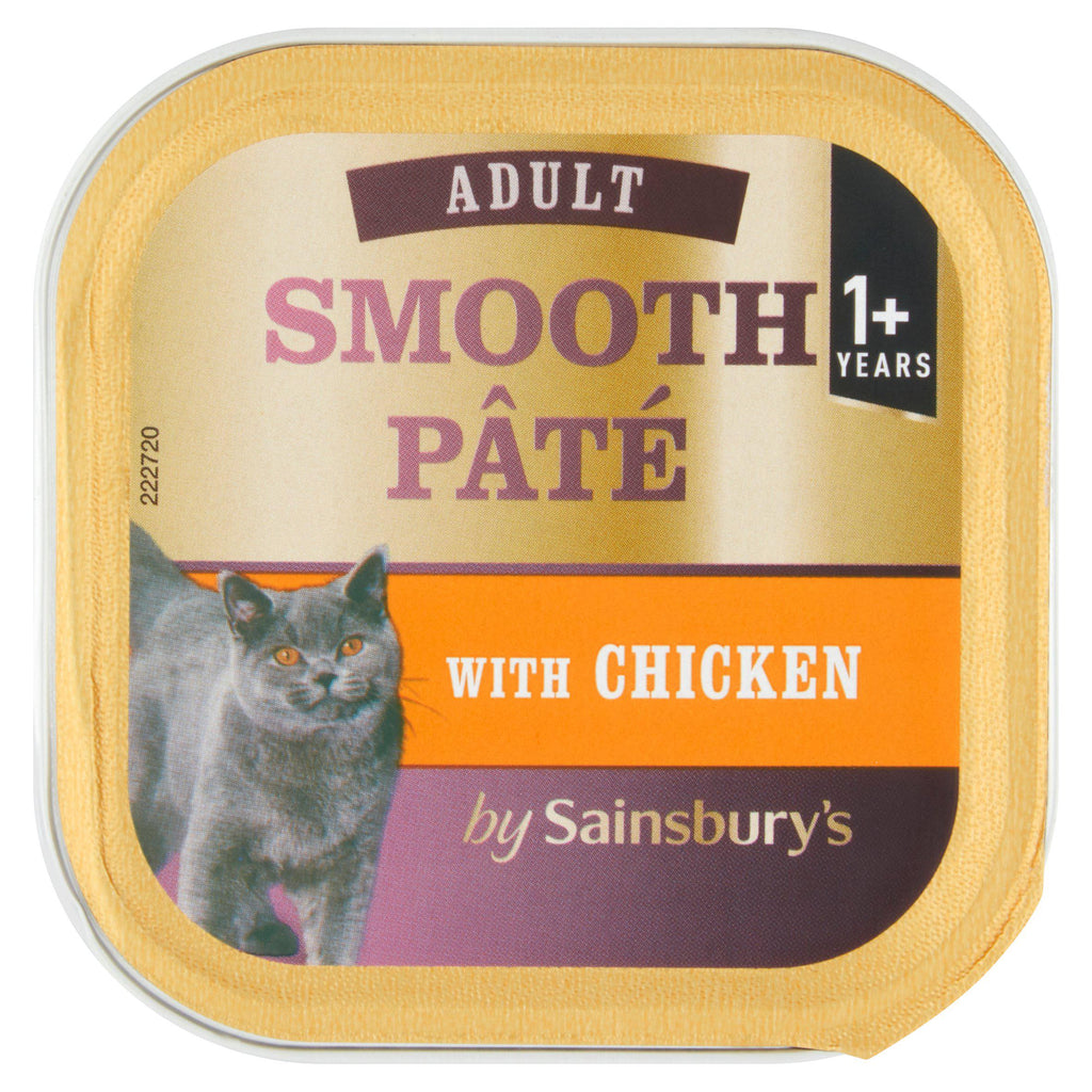 Sainsbury's 1+ Adult Cat Food Smooth Pâté with Chicken 100g