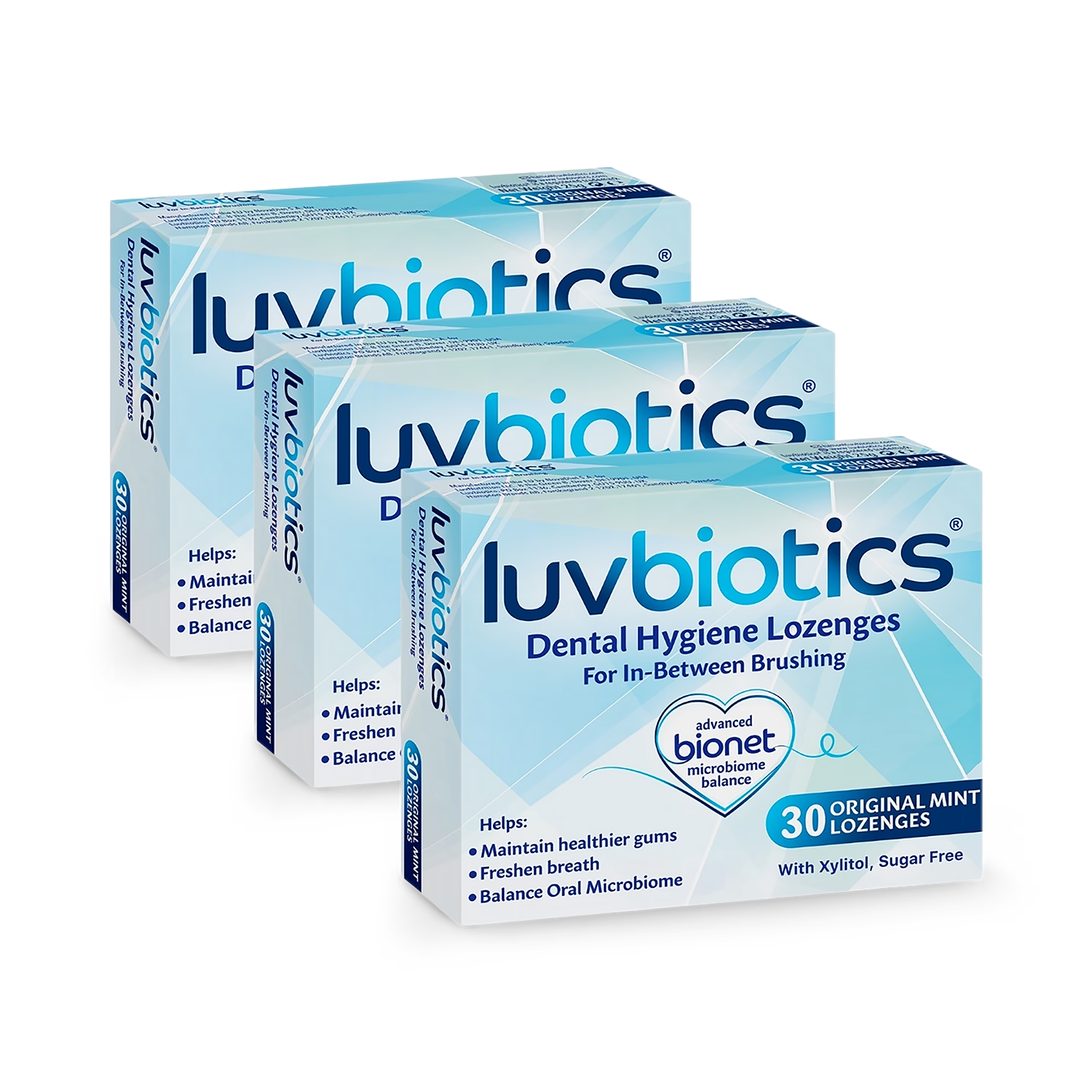 Luvbiotics probiotic dental lozenges 3-pack (British brand)