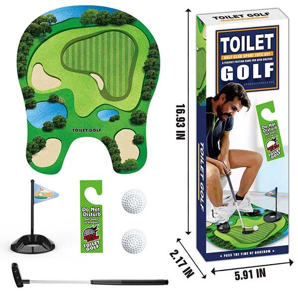 Leaper toilet mini golf set with mat and putter, UK version