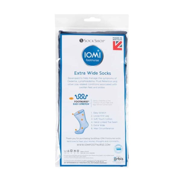 IOMI unisex oedema cotton socks extra wide, UK version